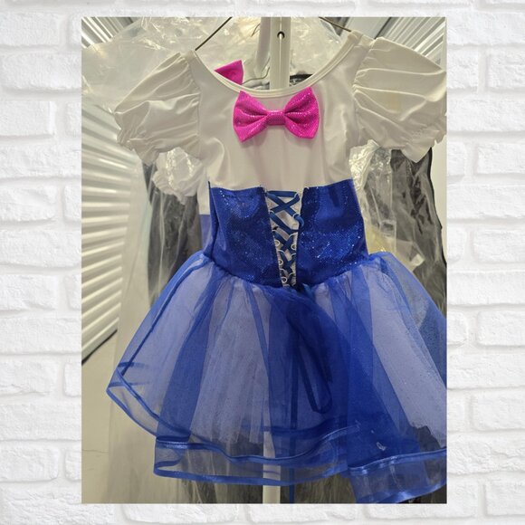 Blue and White Ballet Recital Costume (6 Years) – Leotard with Corset Tutu & bow - Picture 2 of 10